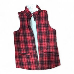 Red Plaid Vest - Size XS - Maurices